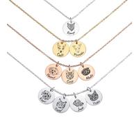 OTXIXTO Collier Mémorial Personnalisé avec Gravure 1 Chien Chat Animal Portrait/Nom Cadeaux Souvenir de Collier Personnalisé Chien Chat Animal pour Femmes/Amoureux des Animaux de Compagnie (Or)