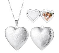OTXIXTO Collier Pendentif Cœur Personnalisé avec Photo pour Femme Colliers Médaillon Cœur Personnalisés en Acier Inoxydable Cadeaux Photo pour Fête des Mères Anniversaire - D1