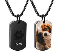 OTXIXTO Collier Urne Personnalisé pour Cendres Pendentif Empreinte de Patte Gravé Photo/Texte Chien Chat Animal de Compagnie en Acier Inoxydable Mémorial Souvenir Crémation Bijoux Kit Entonnoir