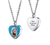 OTXIXTO Personnalisé Coeur Acier Inoxydable Pendentif Urne Collier Gravure Photo/Nom Cadeau Personnalisé pour Hommes Femmes Animal de Compagnie Crémation Entonnoir Kit Argent