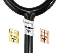 OTXIXTO Personnalisé Étiquette Nom Stéthoscope avec Gravé Nom/Symbole Acier Inoxydable Stéthoscope Étiquette ID Personnalisé Stéthoscope Charme Accessoires Cadeaux pour Médecin/Infirmier (Style E1)