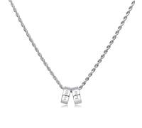 OTXIXTO Personnalisé Initiales du Nom Perles Collier Charme pour Hommes Femmes Nom de Gravure 2-6 Perles Acier Inoxydable avec Chaîne Torsadée Réglable, Chaîne en Cuir Ciré Cadeau pour Les Couples -A1