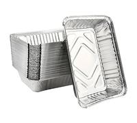 OTYMIOW 1000 ml Barquettes en Aluminium 50PCS Récipients en Aluminium Rectangulaires Barquettes Traditionnelles pour Transport des Aliments, Congélation, Cuisson