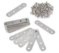 OTYMIOW 20PCS Consoles et Taquets pour Étagères 80 x 17 cm en Acier Inoxydable Heavy Duty Droites Réparation Rejoignant pour Vêtements Assiette Plate Support d'Étagère Équerre avec 90 Vis