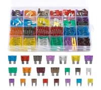 OTYMIOW 300PCS Mini Fusibles de Taille Moyenne avec Extracteur pour Voiture Moto 2A 3A 5A 7,5A 10A 15A 20A 25A 30A 35A 40A Kit de Fusibles à Lame Standard Professionnel pour Voitures, Bateaux, Motos