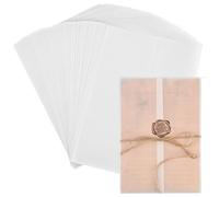 OTYMIOW 50PCS Enveloppes Translucides Vierges pour Invitations 15 * 21cm Papier Sulfaté Blanc Enveloppes pour Invitations Mariage Enveloppe Transparentes A5 Invitations de Mariage Cartes Vœux Photo