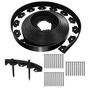 OTYMIOW Bordure de Pelouse Flexible Noir 10m*5cm avec 30 Clous de Fixation, Bordure de Jardin Extérieur Rouleau de Bordures de Pelouse en Plastique pour Bordures de Jardin Bordure De Parterre