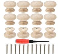 OTYMIOW Boutons de Meubles en Bois Universels 12PCS Poignées en Bois pour Armoires, Tiroirs, Boutons d'Armoire Ronds