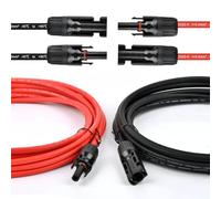 OTYMIOW Câble Photovoltaïque MC4 Solar 4mm² 2PCS Câble d'Alimentation 3m Câble d'Extension Panneaux Solaires Fiche Solaire Câble avec Connecteur Femelle et Mâle Câble Solaire(Rouge/Noir -45° à 125°)