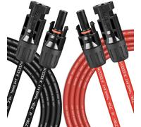 OTYMIOW Câble Photovoltaïque MC4 Solar 4mm² 2PCS Câble d'Extension Panneaux Solaires Câble d'Alimentation 5m Fiche Solaire Câble avec Connecteur Femelle et Mâle Câble Solaire(Rouge/Noir -45° à 125°)