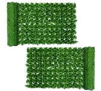 OTYMIOW Lot de 2 rouleaux de clôture de jardin - 3 x 0,5 m - Feuilles de lierre artificielles - Clôture de jardin - Panneaux muraux pour plantes artificielles