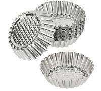 OTYMIOW Moule a Tartelette Moule 20PCS Mini Quiche Moules Tartelettes Inox Tarte Tartelette Mou a Mini Tartelette Mini Tartes Moul Quiche Individuel Moul Tartes Gâteaux Biscuits Chocolats DIY