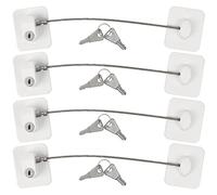 OTYMIOW Securite Fenetre Enfant Blanc 4PCS Cadenas pour Réfrigérateur sans Perçage, Verrouillage de Frigo Auto-Adhésif Limiteur Ouverture de Fenêtre avec Clé Verrou de Sécurité pour Enfants et Animaux