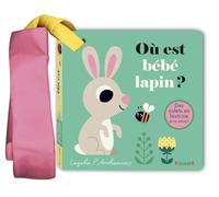 Où est bébé lapin ? – Livre poussette à rabats en feutrine et miroir – À partir de 6 mois