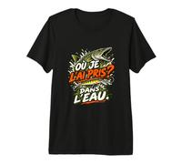 Où Je l'ai Pris dans l'eau Humour Pêche Carnassier T-Shirt Haut de Gamme