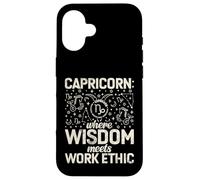 Où la Sagesse Rencontre l'éthique du Travail Capricorne Coque pour iPhone 16