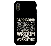 Où la Sagesse Rencontre l'éthique du Travail Capricorne Coque pour iPhone X/XS