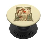 Où l'amour Fait Mal à la Romance Vintage Art Nouveau PopSockets PopGrip Adhésif