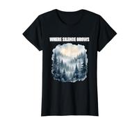 Où Le Silence Pousse forêt forêt Paysage Nature Art T-Shirt Graphique avec Valeur