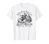 Où Les têtes se reposent Facilement, Costume de Cavalier sans tête pour Halloween T-Shirt