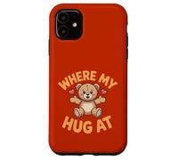 Où Mon câlin à l'ours Tenant Un cœur câlin Mignon Kawaii Coque pour iPhone 11