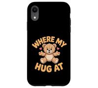 Où Mon câlin à l'ours Tenant Un cœur drôle câlin d'ours Coque pour iPhone XR