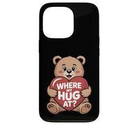 Où Mon câlin à l'ours Tenant Un cœur Mignon Ours Animal Coque pour iPhone 13 Pro