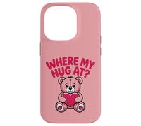 Où Mon câlin à l'ours Tenant Un cœur Rose Coque pour iPhone 14 Pro