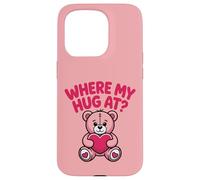 Où Mon câlin à l'ours Tenant Un cœur Rose Coque pour iPhone 15 Pro