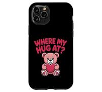 Où Mon câlin à l'ours Tenant Un cœur Rose Ours drôle Coque pour iPhone 11 Pro
