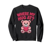 Où Mon câlin à l'ours Tenant Un cœur Rose Ours drôle Sweatshirt