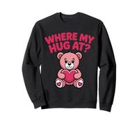 Où Mon câlin à l'ours Tenant Un cœur Rose Sweatshirt