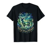 Où Pines Whisper Cerf Aquarelle Forêt Nature Art T-Shirt