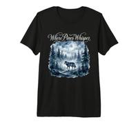 Où Pines Whisper Loup Aquarelle Forêt Nature Art T-Shirt Haut de Gamme