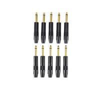 ou Plaquage 10Pcs Plug Mono Professional 2 Pole 6.35 Mm 6.5Mm Prise Stéréo Jack Neutrik 6.35Mm Jack Noir