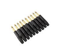 ou Plaquage 10Pcs Plug Mono Professional 2 Pole 6.35 Mm 6.5Mm Prise Stéréo Jack Neutrik 6.35Mm Jack Noir