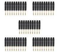 Ou Plaquage 50Pcs Plug Mono Professional 2 Pole 6.35 mm 6.5mm Prise StéréO Jack Neutrik 6.35mm Jack Noir