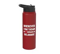 Où que je puisse me déplacer, mon cœur reste dans le Delaware Stainless Steel Insulated Water Bottle