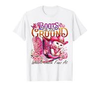 Où sont Les Fans à Boots on The Ground Western Cat Cowgirl T-Shirt