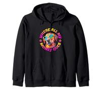 Où va Tout Mon Argent Golden Retriever Beach Retro Sweat à Capuche