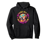 Où va Tout Mon Argent Golden Retriever Beach Retro Sweat à Capuche