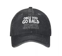 OUAAIECE Ne jamais Devenir Chauve, Chapeau en Jean motivant Casquettes de Design Respirants Casquette Femme Homme été