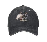 OUAAIECE Nouveau Minimal Good Omens L’émission TV Chapeau en Jean Graphique Durable pour Toutes Les Saisons Casquette féminine de Baseball pour Hommes