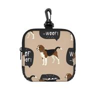 Ouaf Beagle,Pochette de Rangement carrée à Fermeture éclair, Porte-Monnaie en néoprène, Petit Portefeuille, Pochette à Monnaie, Porte-Monnaie