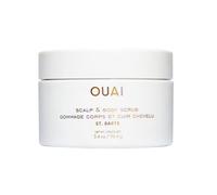 OUAI Gommage cuir chevelu & corps St. Barts format voyage - Gommage corps au sucre + huile de coco - Exfoliant cuir chevelu contre l’accumulation de produits - Peau lisse & hydratée (96.4g)