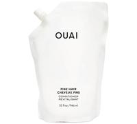 OUAI Recharge d'après-shampoing fin - Après-shampoing volumisant fabriqué avec de la kératine, de la biotine et de l'huile de graines de chia - Ajoute douceur, rebond et volume - Sans parabènes