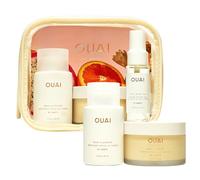 OUAI Wanna Get A-OUAI Kit - Coffret voyage édition limitée 3 pièces avec nettoyant, crème corps & brume cheveux et corps - Parfum St. Barts - Hydratant & nourrissant - Coffret cadeau