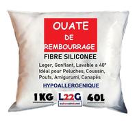 Ouate de Rembourrage - L22G - 1 Kg - Hypoallergénique - Polyester - Gonflante