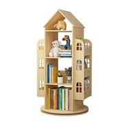 OUBBDVRT Babordure de bibliothèque Organisateur de Stockage Rotatif Bidret étagère Pine Wood Creative Magazine Picture de Livre Picture Journal Rack Book Book Book Shelf for Home Bibling Meubles