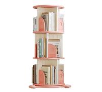 OUBBDVRT Bibliothèque de bibliothèque Organisateur de Stockage Rotatif Bibliothèque à 3 Niveaux Librairies Afficher Biblics de librasse de Livres de Stands (A-Gray)